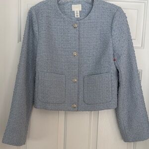 H&M  Blue Tweed Women's Jacket- Small
